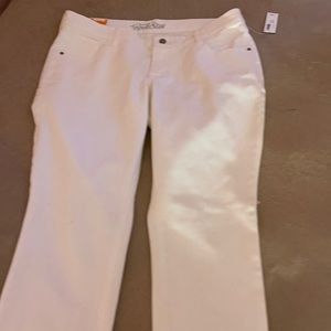 White straight leg jeans